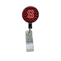 Carolines Treasures Letter S Chevron Black and Red Retractable Badge Reel CJ1047-SBR